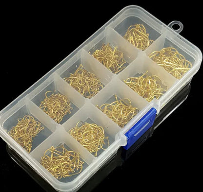 10-Compartment Box with Barbed Hook Storage