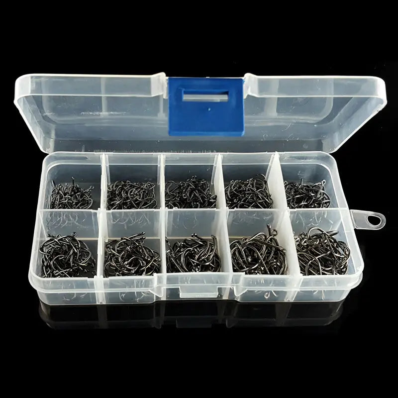 10-Compartment Box with Barbed Hook Storage