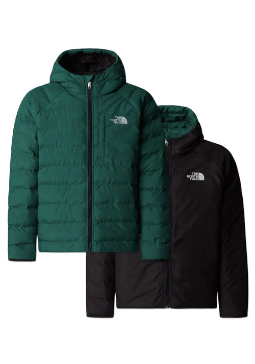 THE NORTH FACE Boys Reversible Perrito Hooded Jacket Evergreen Large