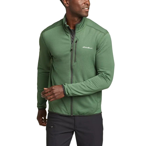 Eddie Bauer Mens Athletic Fit Activator Grid Long-Sleeve Full-Zip Fleece Irish Green Large